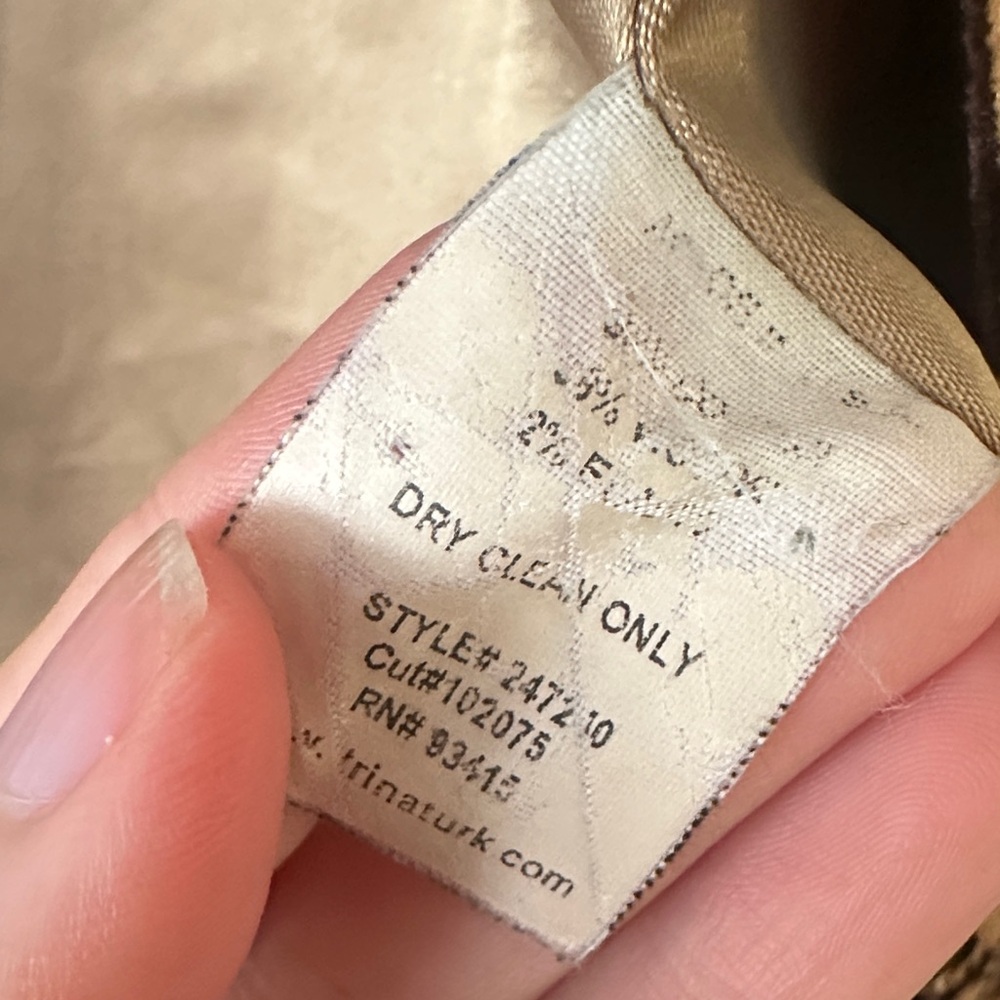 Trina Turk Brown Giraffe Print corduroy coat - Picture 3 of 5